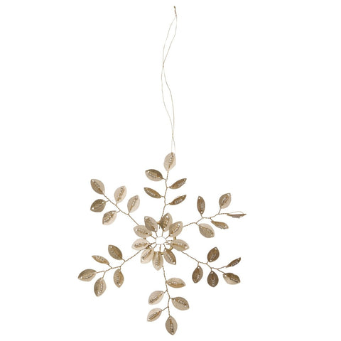 Beaded Ornament 'Clio Star Champagne' by Bungalow of Denmark