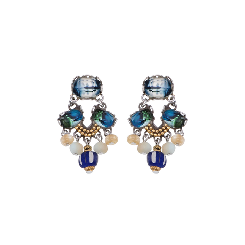 Flower Garden, Radiance Collection "2.5cm Drop, Blue" Earrings by Ayala Bar