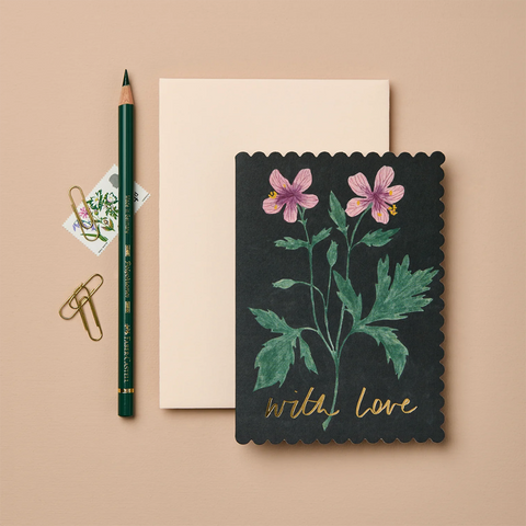 Geranium "With Love" Card by Wanderlust