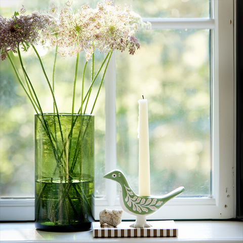 Glass Vase 'Slim Salon Small Fern' by Bungalow