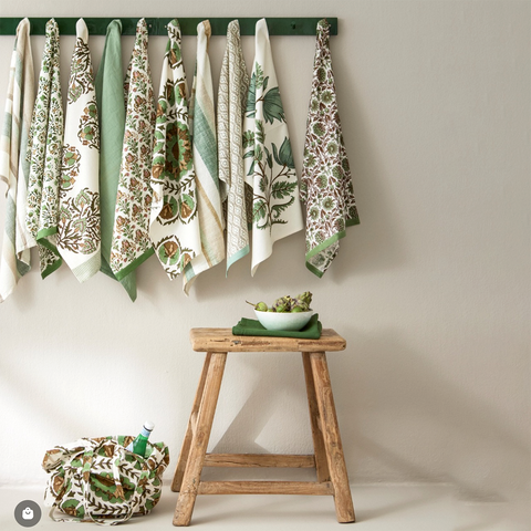 Green Cotton Kitchen Towels by Bungalow of Denmark