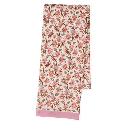 Hand Block Printed 'Gita Sorbet' Cotton Tablecloth by Bungalow of Denmark