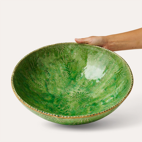 Arabesque Serving 'Big Bowl' glazed in 'Seaweed' by Sthal of Sweden