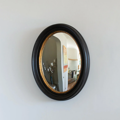 Oval Convex Mirror 'Black' by Grand Illusions of Dorset