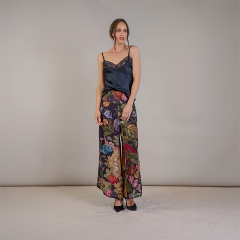 Primula Black Crepe Palazzo Pants by One Hundred Stars