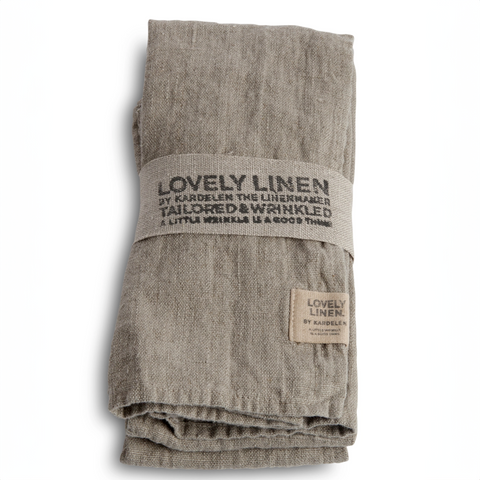 Set of Four 'Natural Beige' 100% Linen Napkins by Lovely Linen