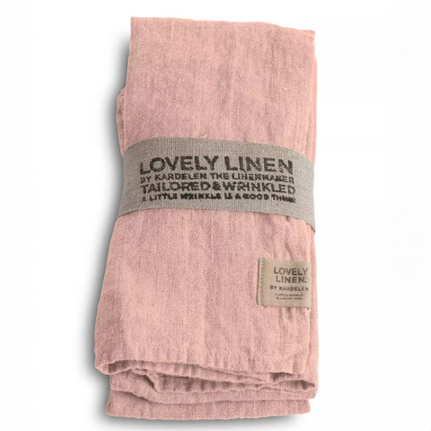 Set of Four 'Litchi - Palest Pink' 100% Linen Napkins by Lovely Linen