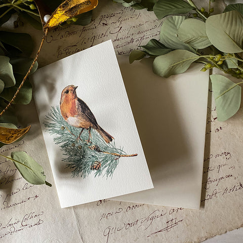 Painted Robin Card by Elena Deshmukh